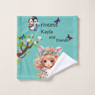 Princess and friends wash cloth
