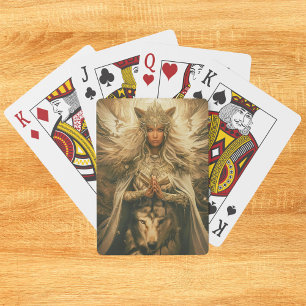 Princess and her wolf spirit playing cards