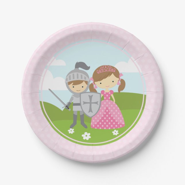 Princess and Knight party plates (Front)