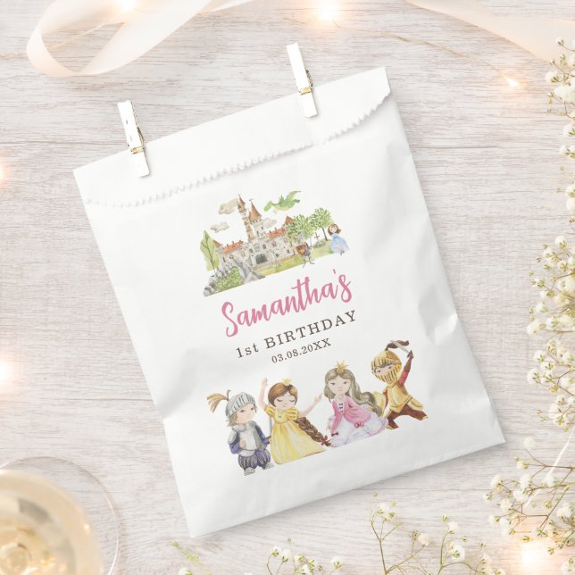 Princess and Knights Birthday Favour Bag (Clipped)