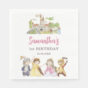 Princess and Knights Birthday Standard Luncheon Napkin