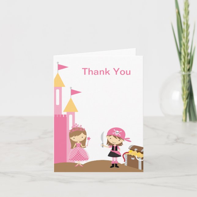 Princess and Pink Pirate Note Cards (Front)
