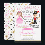 Princess And Pirate Birthday Invitation<br><div class="desc">Princess And Pirate Birthday Invitation.
All designs are © PIXEL PERFECTION PARTY LTD</div>