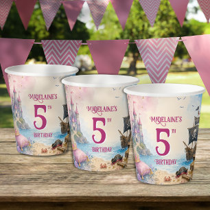 Princess And Pirate Birthday Party Paper Cups