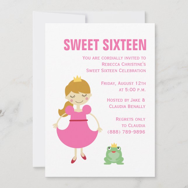 Princess And The Frog Invitation (Front)