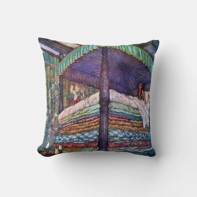 Princess and the Pea Edmund Dulac Fine Art Cushion (Front)