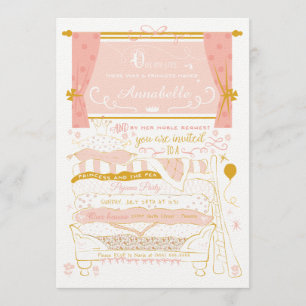 Princess and the Pea Slumber Party Invitation