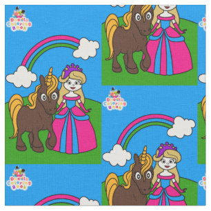 princess and unicorn fabric