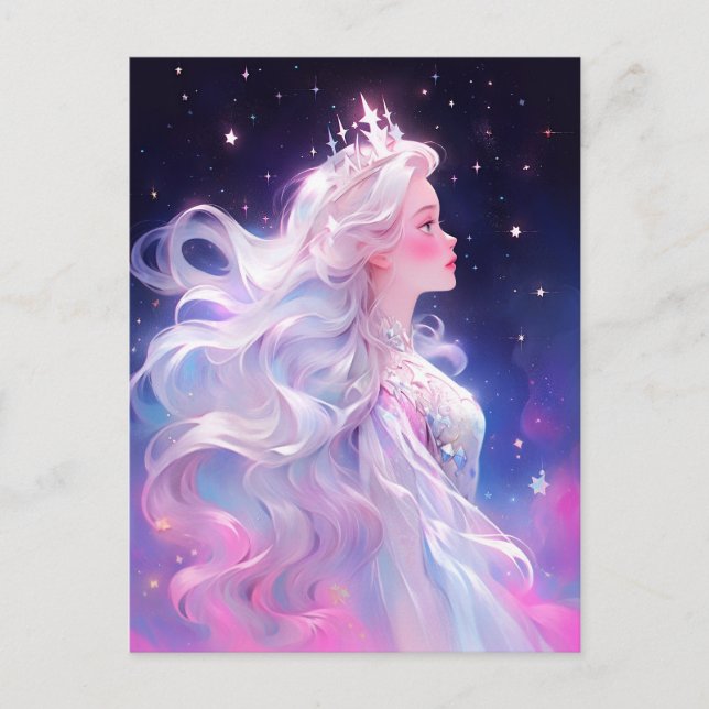 Princess Anime Girl Made Of Stars Postcard (Front)