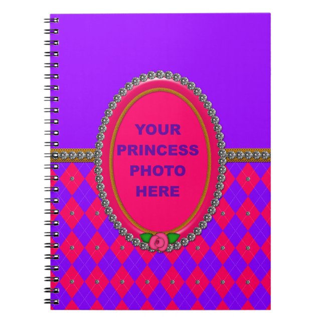 Princess Argyle Frame-Spiral Notebook (Front)