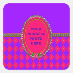 Princess Argyle Photo Frame-Square Sticker