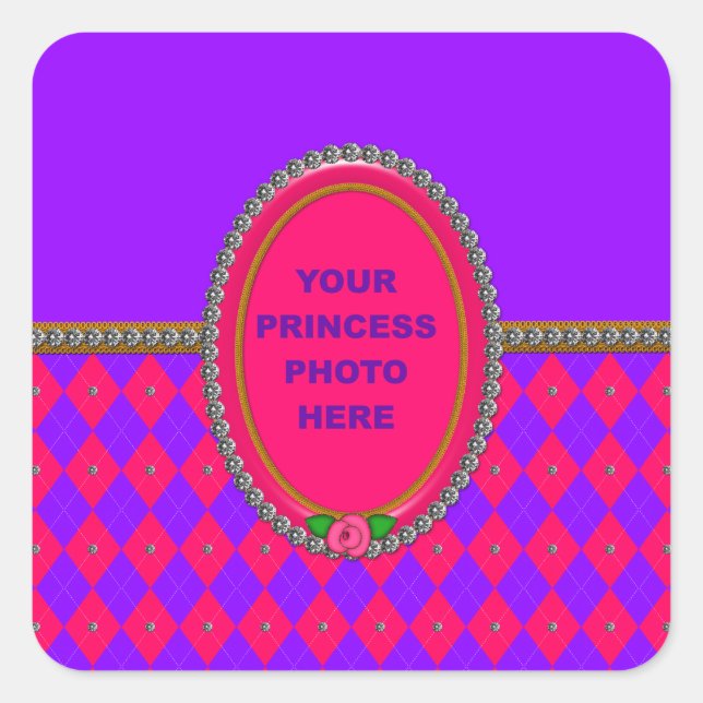 Princess Argyle Photo Frame-Square Sticker (Front)