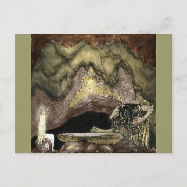 Princess at Table with a Troll Postcard (Front)