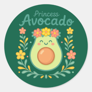 Princess Avocado  Classic Round Sticker
