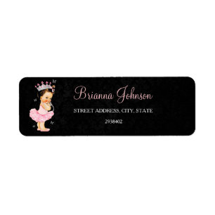 Princess Baby Shower Address Label Return Address Label