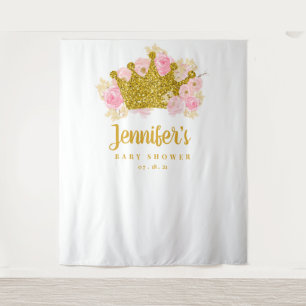 Princess Baby Shower Backdrop, Photo Booth Prop Tapestry