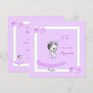 Princess Baby Shower Cute Girl Lilac Tutu Invitation