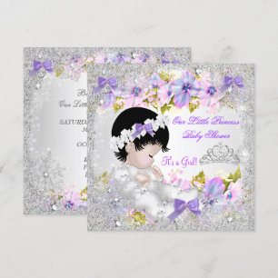Princess Baby Shower Girl Pink Purple Snowflake Invitation