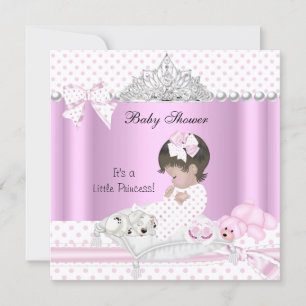 Princess Baby Shower Girl Puppy Tiara Invitation