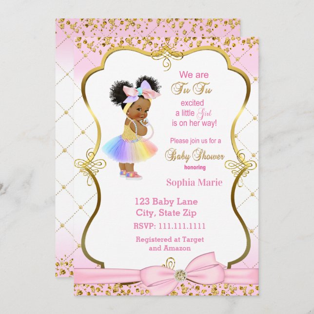 Princess baby shower invitation (Front/Back)
