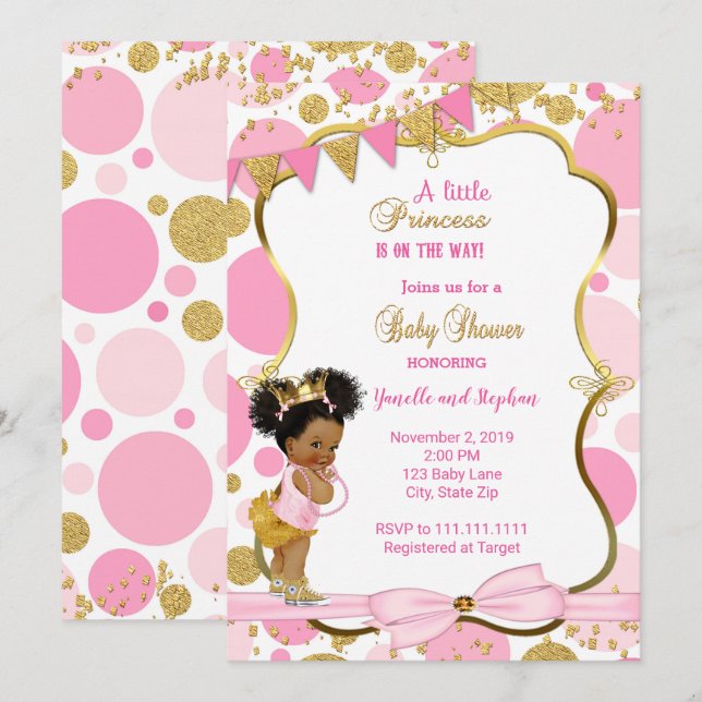 Princess Baby Shower Invitation (Front/Back)
