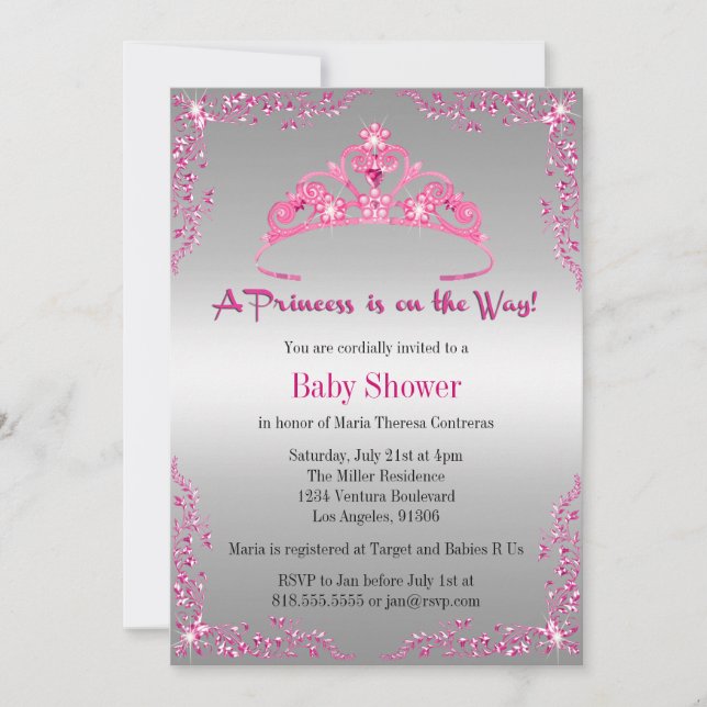 Princess Baby Shower Invitation (Front)
