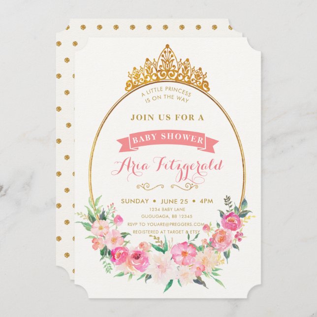 Princess Baby Shower Invitation (Front/Back)