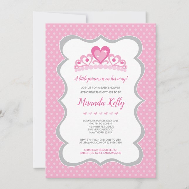 Princess Baby Shower Invitation, Girl Baby Shower Invitation (Front)