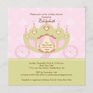 Princess Baby Shower Invitation Pretty Carriage