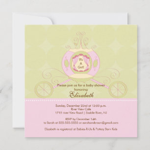 Princess Baby Shower Invitation Pretty Carriage