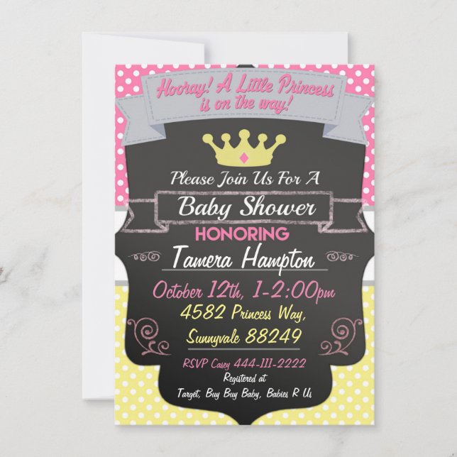 Princess Baby Shower Invitations (Front)