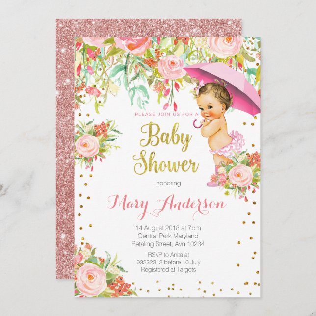 Princess Baby Shower Invite Girl (Front/Back)