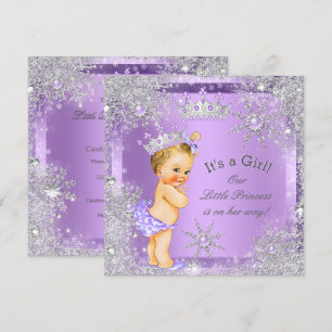 Princess Baby Shower Lilac Wonderland Blonde Baby Invitation