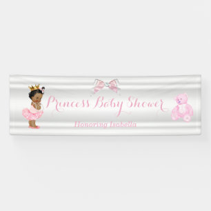 Princess Baby Shower Pink White Ethnic Banner