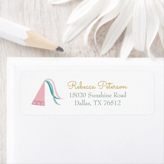 Princess Baby Shower Return Address Label (Insitu)