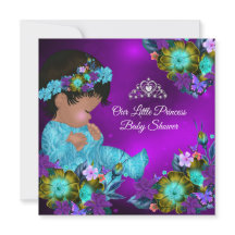 Princess Baby Shower Teal Blue Purple Girl Ethnic
