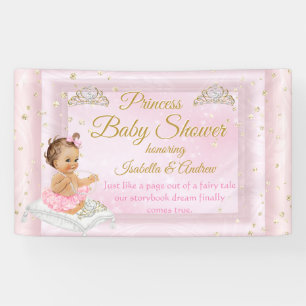 Princess Baby Shower Tiara Pink Banner