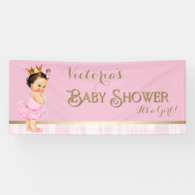 Princess Ballerina Tutu Pearl Baby Shower Banner (Horizontal)