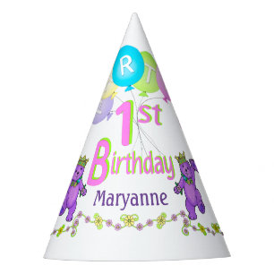 Princess Bear 1st Birthday Party Fun Party Hat