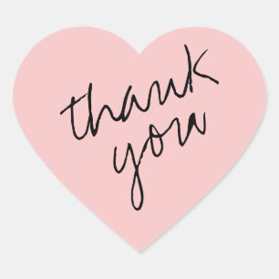 Princess Beauty Pink Heart Thank You Sticker