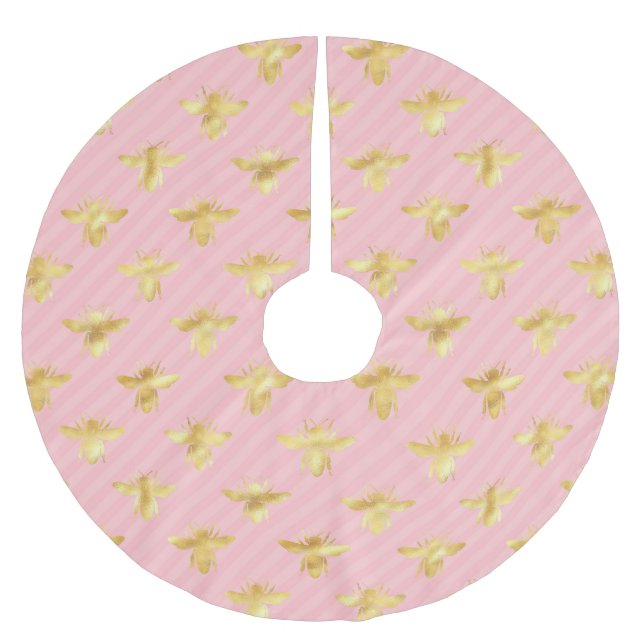 Princess Bee Series Design #7    Brushed Polyester Tree Skirt (Front)