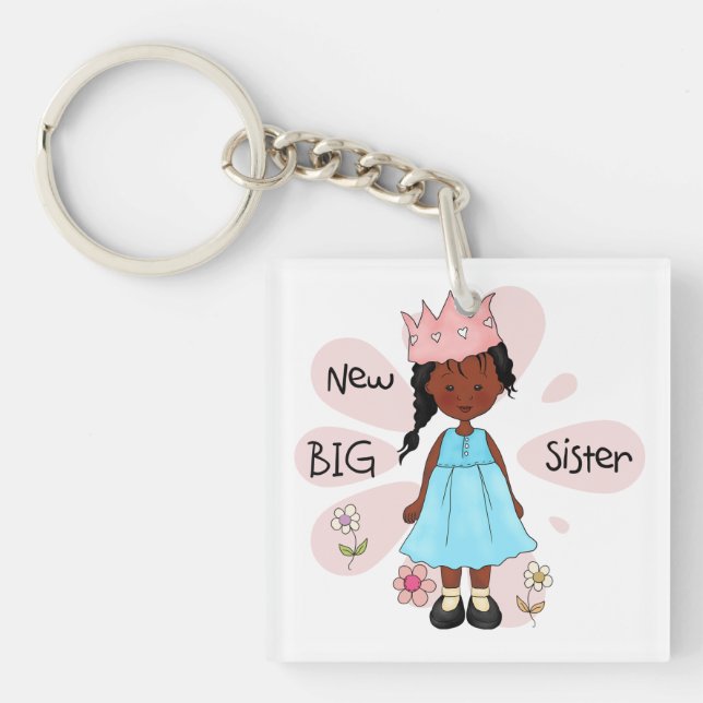 Princess Big Sister African American Key Ring (Front)