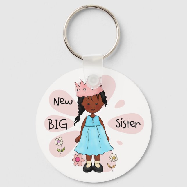 Princess Big Sister African American Key Ring (Front)