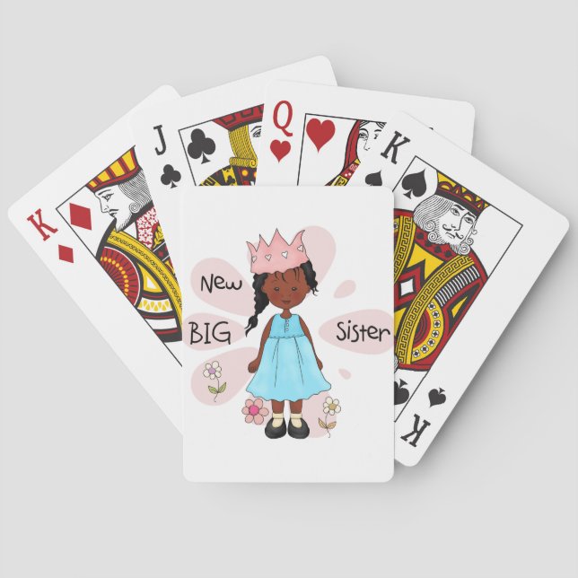 Princess Big Sister African American Playing Cards (Back)