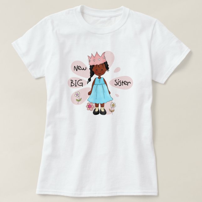 Princess Big Sister African American T-Shirt (Design Front)