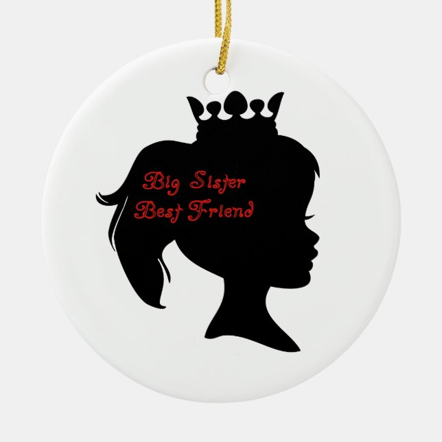 Princess Big Sister Best Friend Ceramic Tree Decoration (Front)
