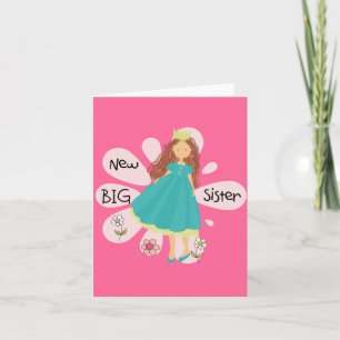 Princess Big Sister Brown Hair Card