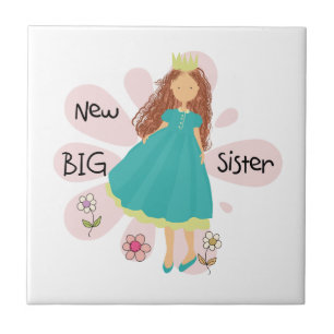 Princess Big Sister Brown Hair Ceramic Tile