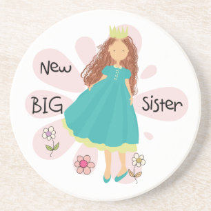 Princess Big Sister Brown Hair Coaster
