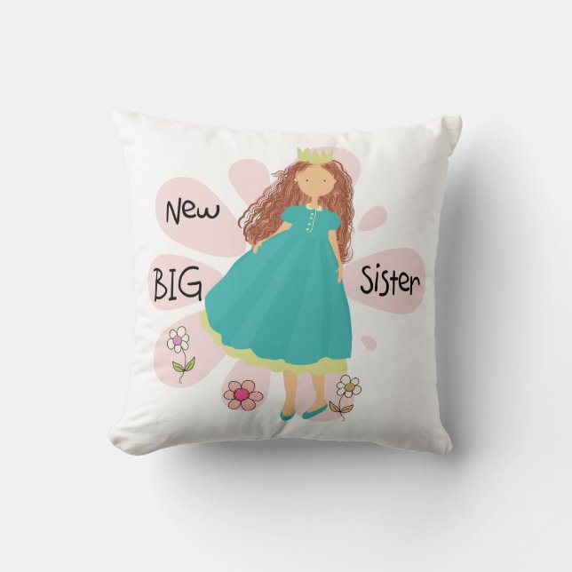 Princess Big Sister Brown Hair Cushion (Front)
